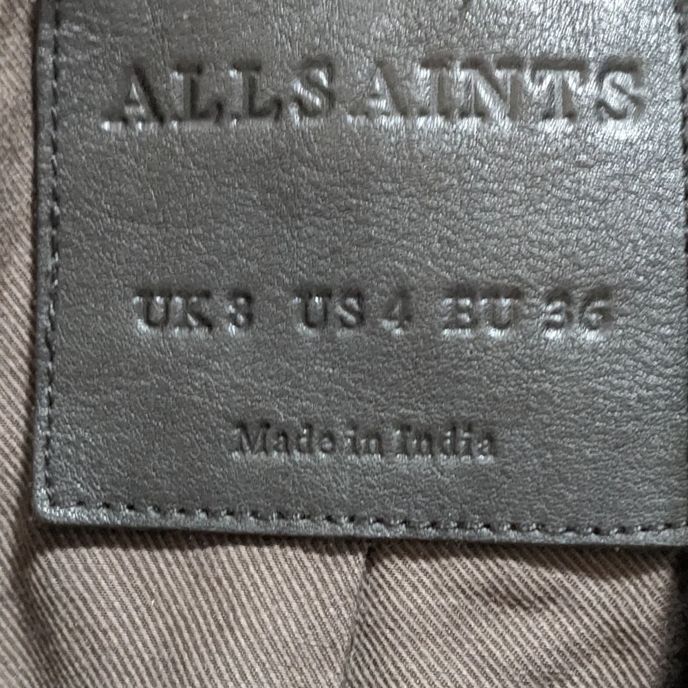 All Saints Balfern Leather Biker's Jacket Size 4 - Picture 10 of 16